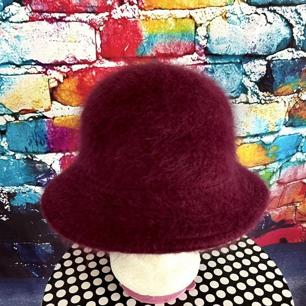 Angora Rabbit Hair Blend Bucket Style Hat One Size